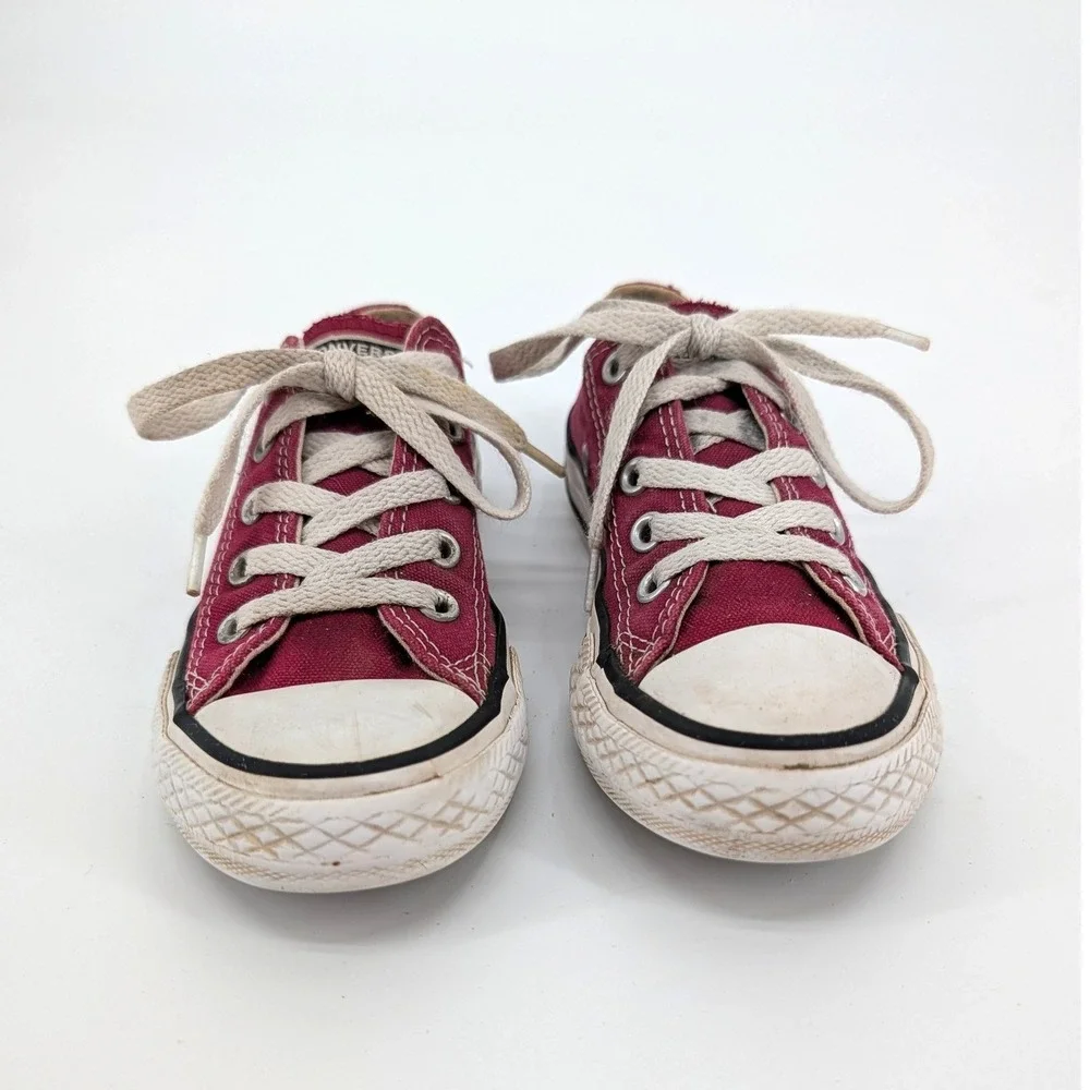 Converse Chuck Taylor All Star Maroon Burgundy Low Top Sneakers Youth 12